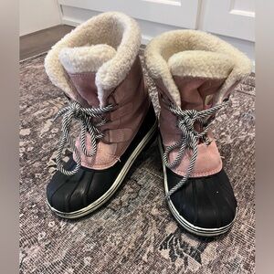 Target girls Faux Fur Collar Boots - Cream